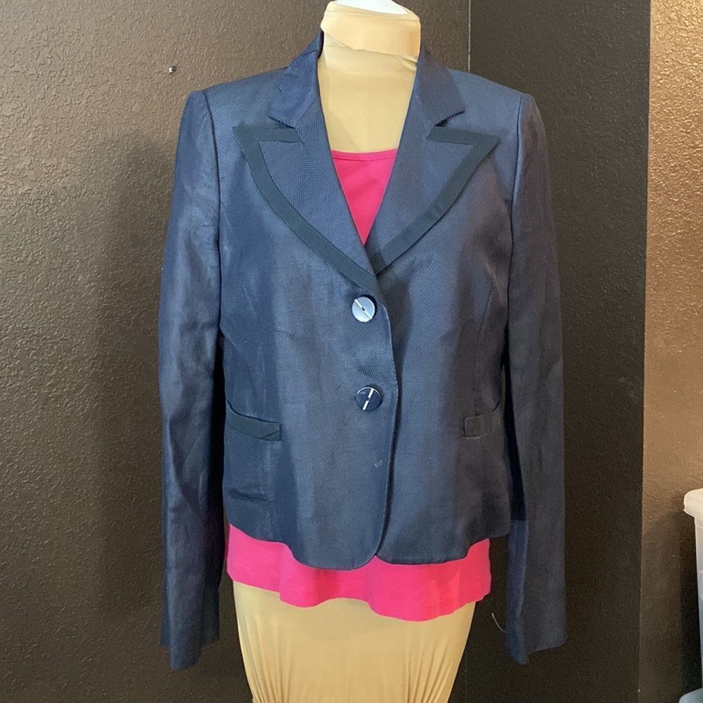 Armani Collezioni Navy blue 2 button tuxedo style blazer suit jacket coat‎